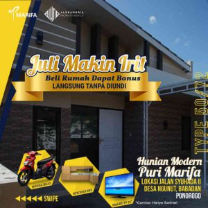 Promo Juli Perumahan Puri Marifa Ngunut Ponorogo 1
